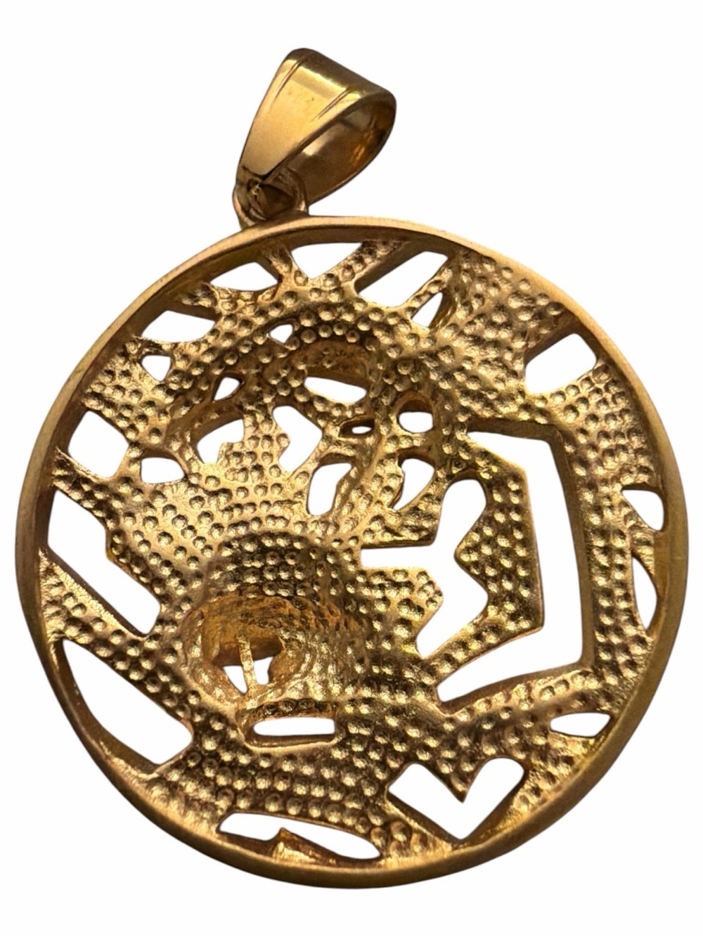 Gold-Tone Leopard Pendant with Green Crystal Eyes - Picture 2 of 4